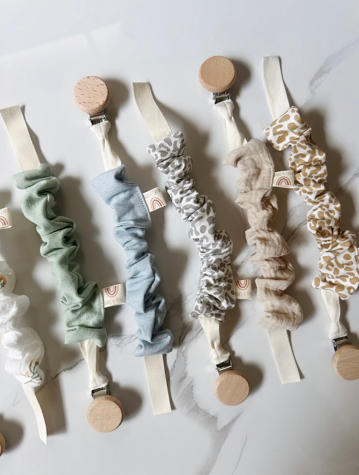 Ruffled Pacifier Clips