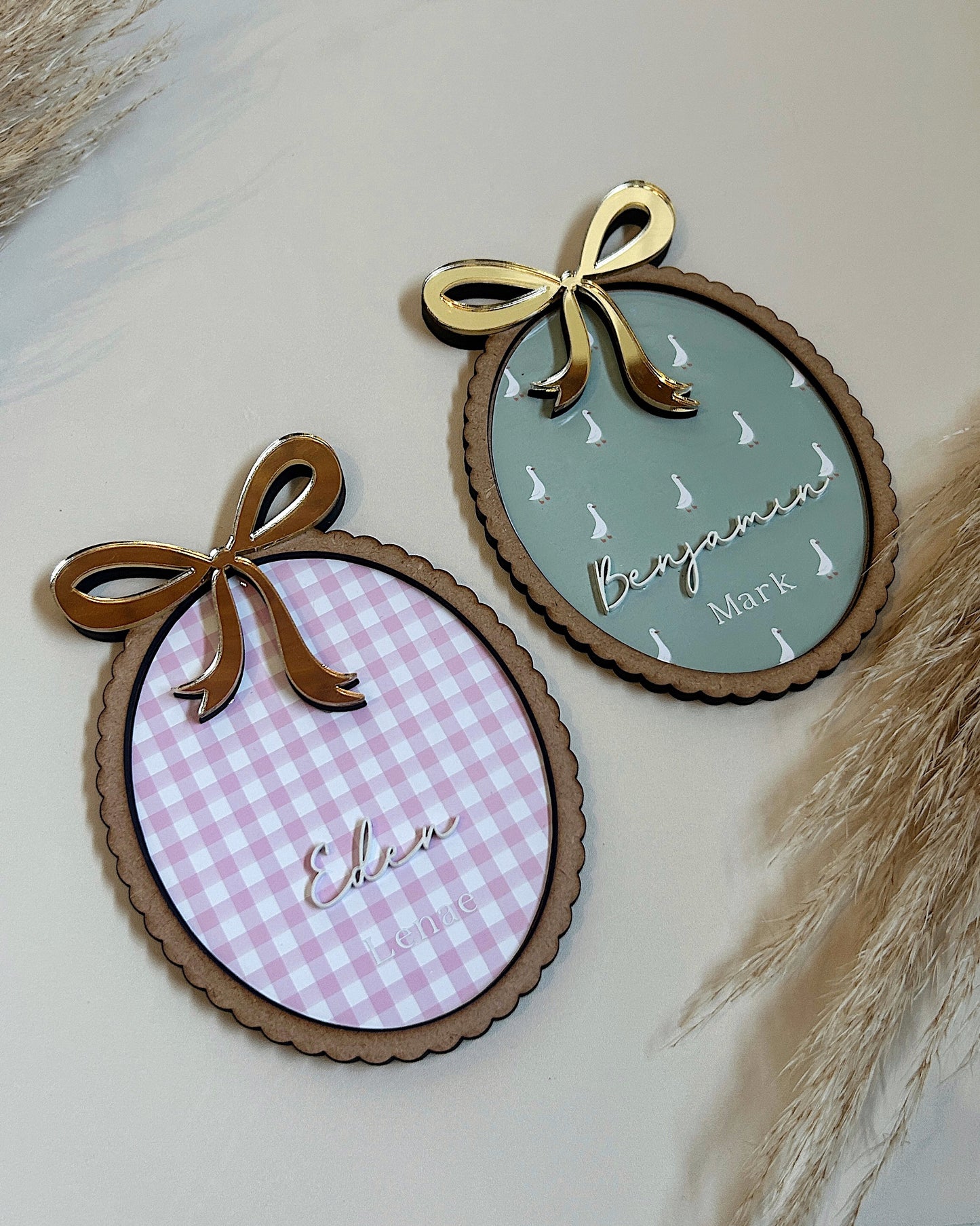 Vintage-Inspired Name Announcement Plaques