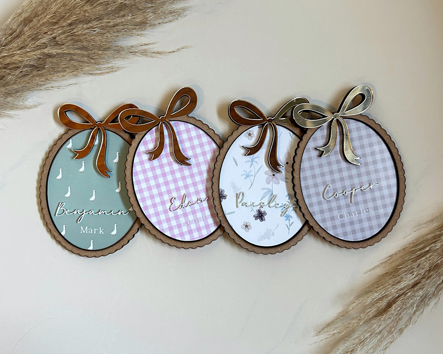 Vintage-Inspired Name Announcement Plaques
