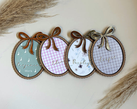 Vintage-Inspired Name Announcement Plaques