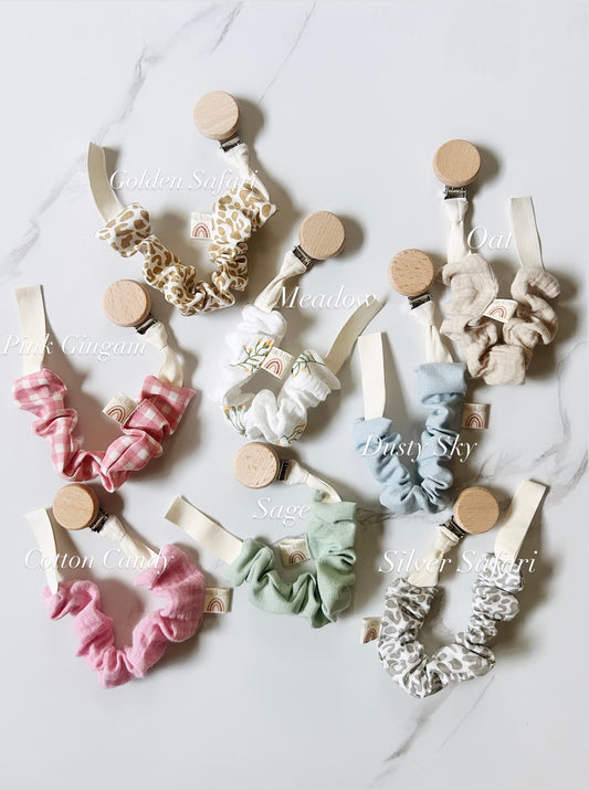 Ruffled Pacifier Clips