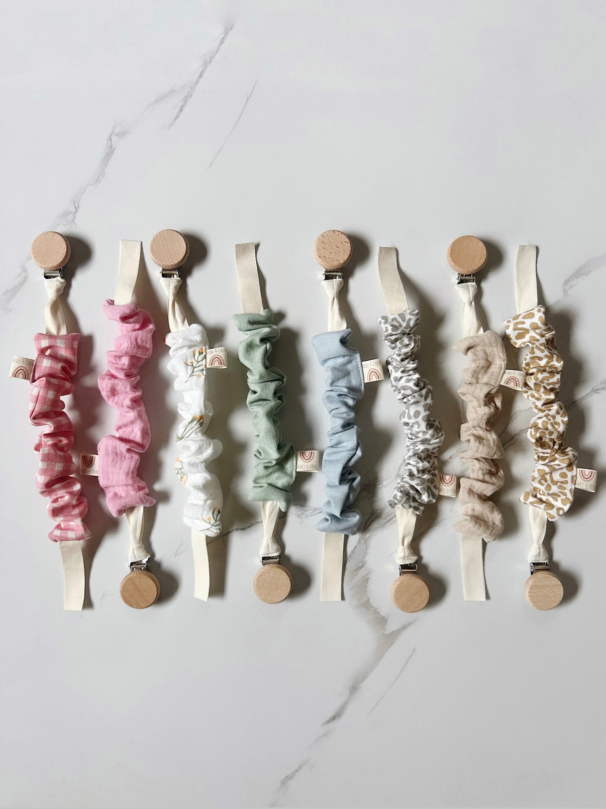 Ruffled Pacifier Clips