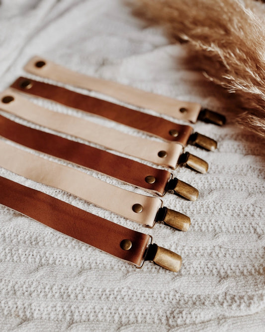 Personalised Leather Pacifier Clips