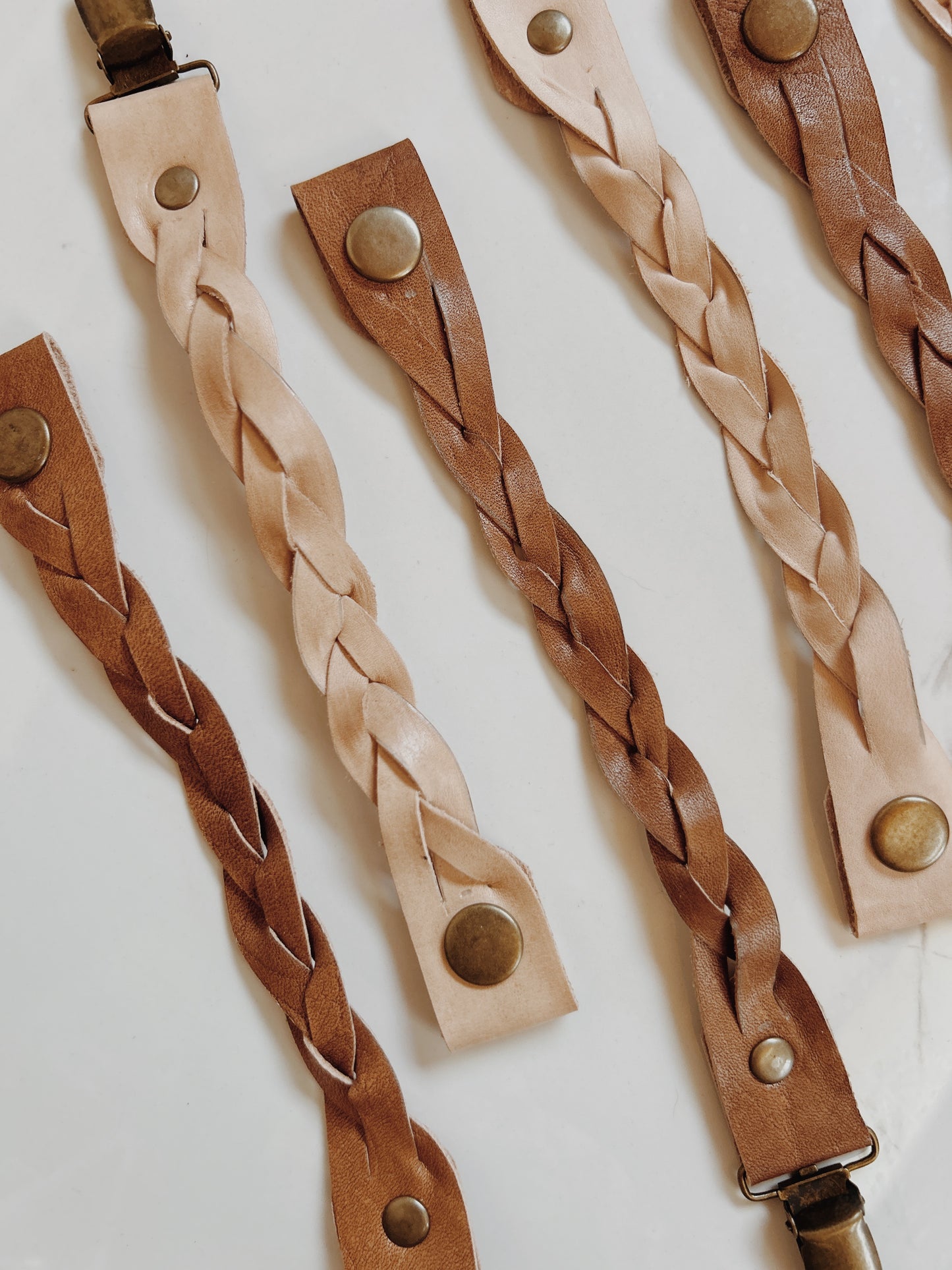 Braided Leather Pacifier Clips